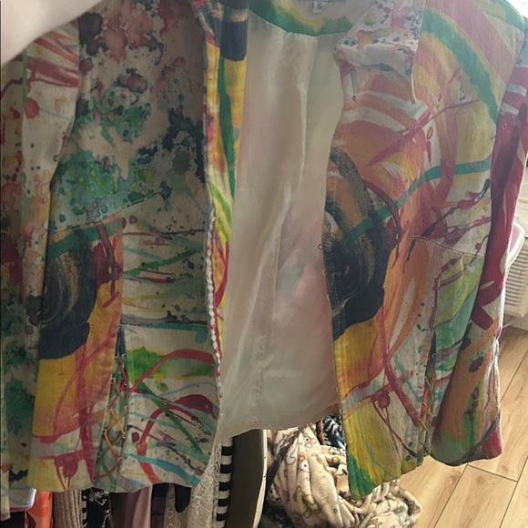 Alberto Makali Multicolor Abstract Blazer - Picture 1 of 4
